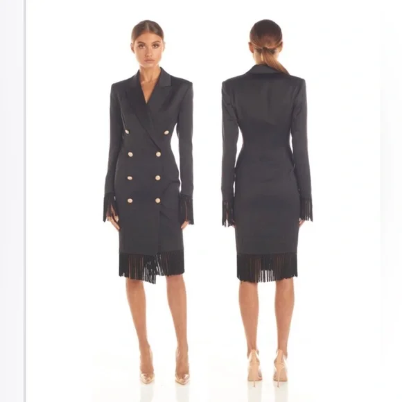 Misha Collection Aspen Blazer Dress with Fringe!